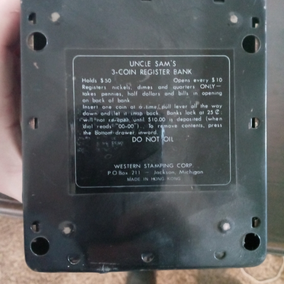 UNCLE SAMS 3 COIN REGISTER BANK - Picture 2 of 6